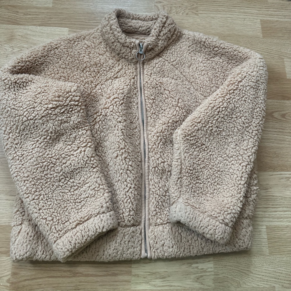 Hollister Tan Sherpa Fleece Jacket